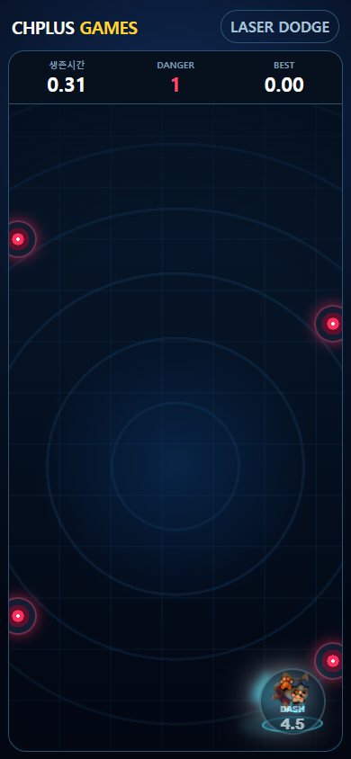 LASER DODGE 실제 실행 화면