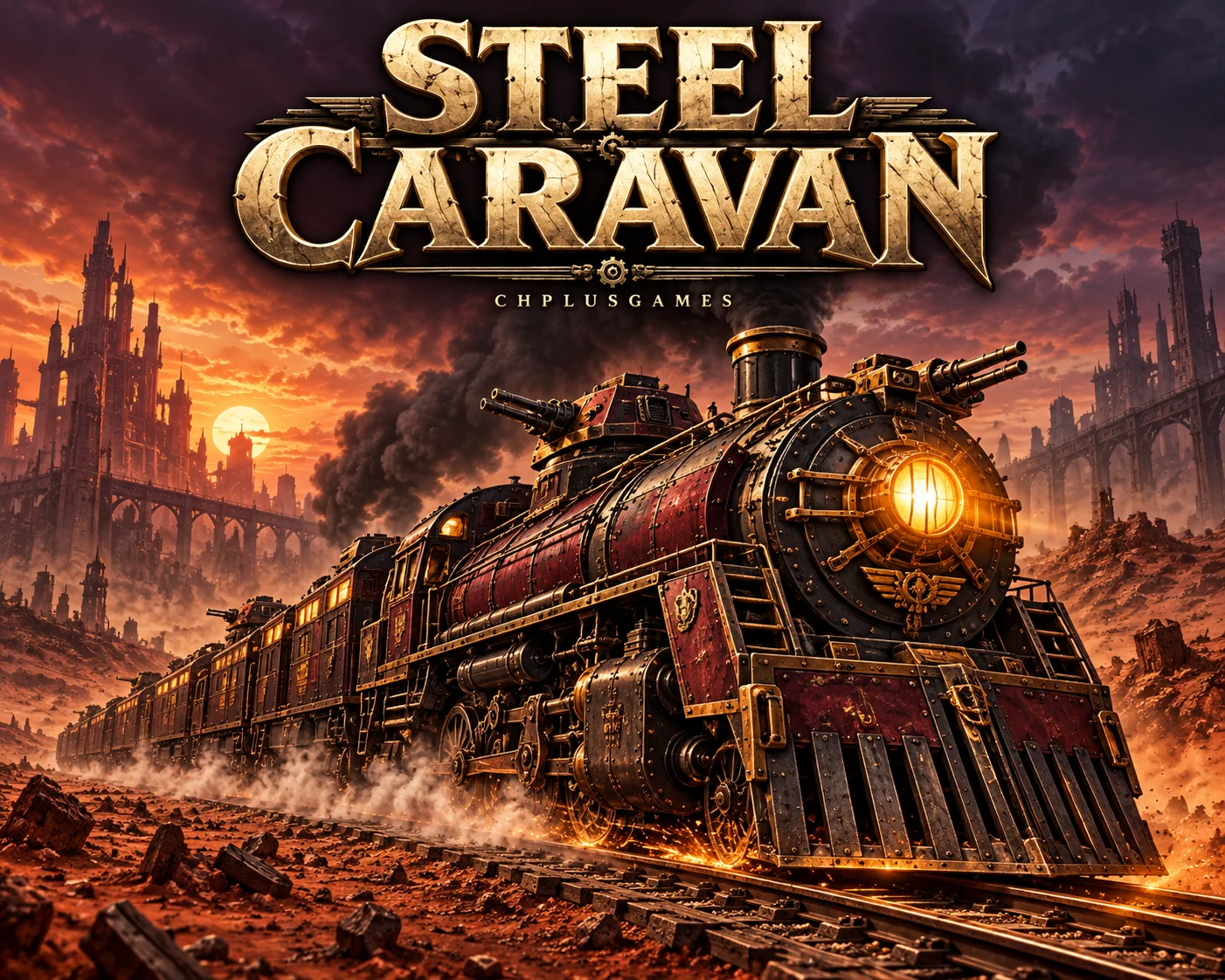 STEEL CARAVAN의 무장 기관차 홍보 원화